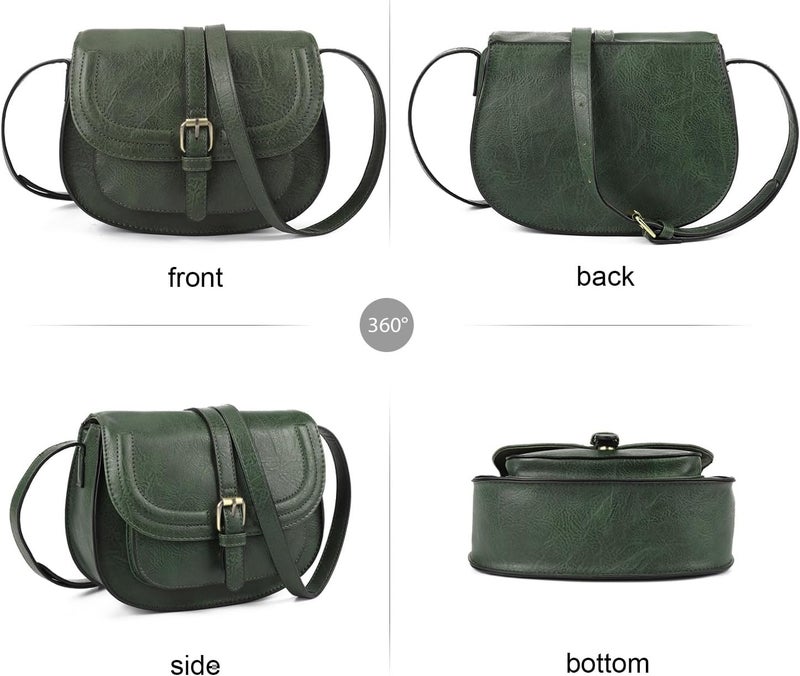 AFKOMST Crossbody Bags for Women,Small Saddle Purse and Boho Cross Body Handbags,Vegan Leather - Image 2